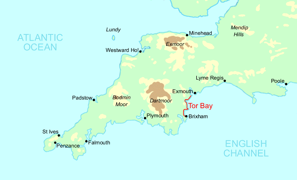 Tor Bay and Babbacombe Bay map